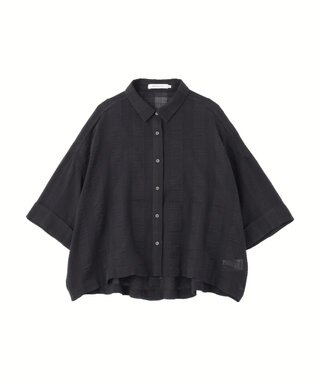 AMERICAN HOLIC シアーチェックショート丈シャツ Black