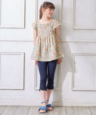 ANY KIDS 花柄 ブラウス イエロー系花柄