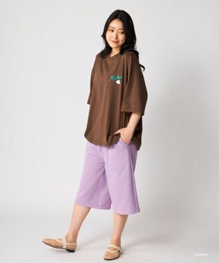 OP／FILA 【Ocean Pacific】ミッキー/水陸両用ビッグTシャツ/ユニセックス ブラウン