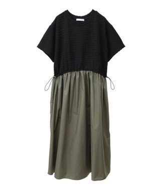 Green Parks ドロストドッキングワンピース Black