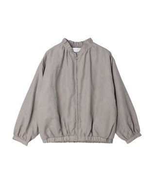 Green Parks スウェード調ギャザーブルゾン Gray