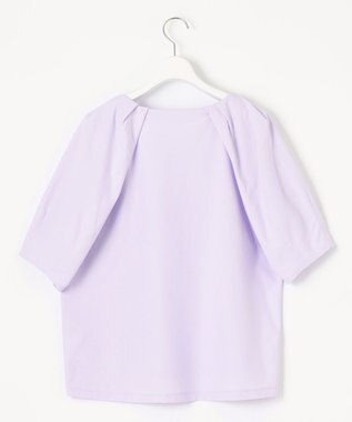 自由区 【XSサイズ~/洗える】ツイストプレインジャージー袖タック カットソー ライラック系