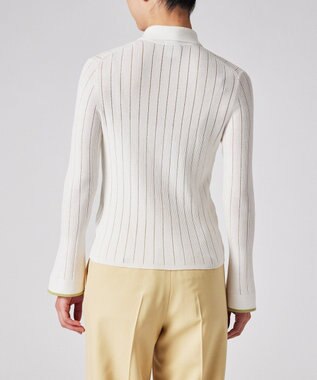 Paul Smith 【洗える】リブアイレット カーディガン オフホワイト