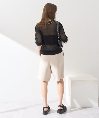 earth music&ecology メッシュポロニットプルオーバー Black