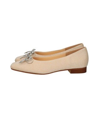 Bridget Birkin 【Bridget Birkin】ビジューリボンラメパンプス ゴールド雑材