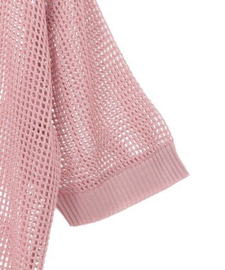 earth music&ecology メッシュポロニットプルオーバー Pink