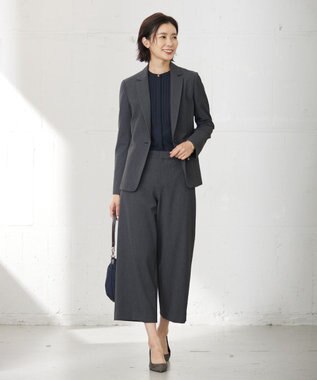 J.PRESS LADIES S 【洗える】T/Rアルガンシルク テーラード ジャケット グレー系