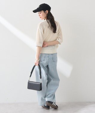 earth music&ecology メッシュポロニットプルオーバー Ivory