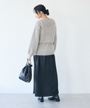 CRAFT STANDARD BOUTIQUE 洗える/ビスチェ付きシャギーニットプルオーバー Gray
