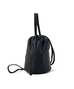 FOLNA RD ソフトレザー2WAY巾着ショルダーバッグ ブラック