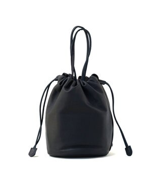 FOLNA RD ソフトレザー2WAY巾着ショルダーバッグ ブラック