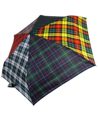 +RING 【簡単/便利】【UVカット90%以上】プラスリング UNISEX 自動開閉式 折傘58cm CHK T1179 マルチカラー