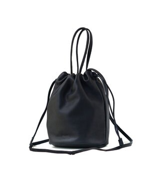 FOLNA RD ソフトレザー2WAY巾着ショルダーバッグ ブラック