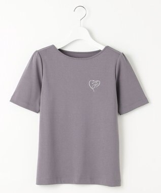 Feroux 【洗える】ワンポイント刺繍Tシャツ グレー系