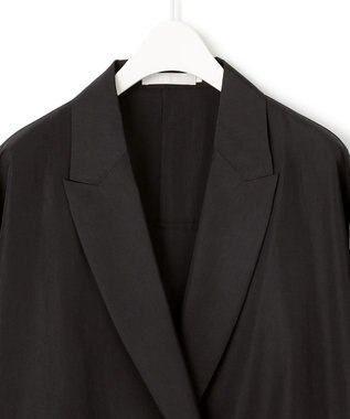 ICB 【接触冷感・UVケア・速乾・洗える】シルクエステルタフタ ブラウスジャケット ブラック系