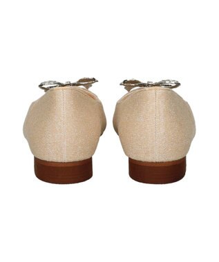 Bridget Birkin 【Bridget Birkin】ビジューリボンラメパンプス ゴールド雑材