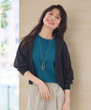 ANY 【洗濯機可/接触冷感/アンチピリング】シアーニットボレロカーディガン ブラック