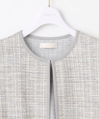 ANY SIS 【2SET】ウォッシャブルジャケット × ブラウス セット グレーミックス