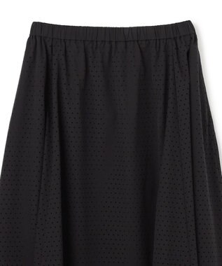 UNFILO L 【セットアップ着用可/ウエストゴム】FINE MOVE パンチング ドット スカート ブラック