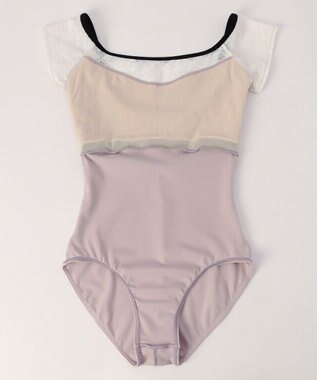 Chacott フレンチスリーブレオタード グレイッシュローズ