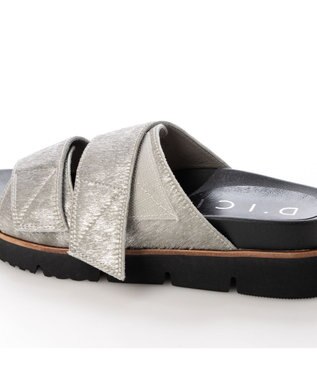 MODE ET JACOMO <D'ICI>フットベッドハラコスポーツサンダル シルバー