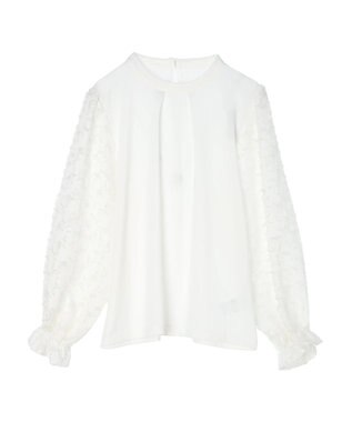 Green Parks 袖ジャガードドッキングプルオーバー Off White