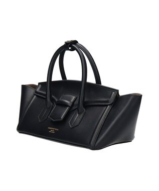 INTER-CHAUSSURES 【CHRISTIAN VILLA】レザーワイドハンドバッグ ブラック