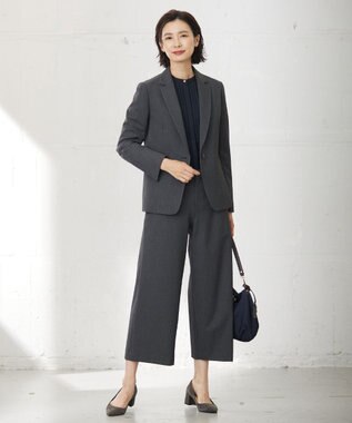 J.PRESS LADIES S 【洗える】T/Rアルガンシルク テーラード ジャケット グレー系