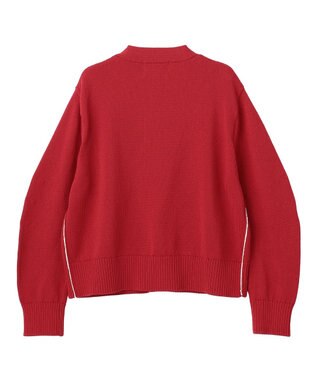 BEIGE， HELIODOR / マリンボタンクロップドカーディガン Red