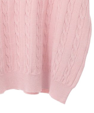Green Parks チャーミーキティ／衿付き半袖ケーブルニット Pink