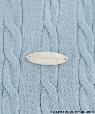 Green Parks チャーミーキティ／衿付き半袖ケーブルニット Light Blue