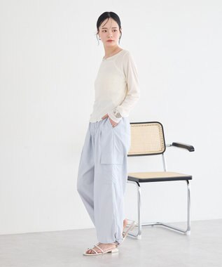 earth music&ecology ビットパーツ付きカーゴパンツ Sax