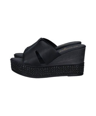Bridget Birkin 【Bridget Birkin】サイドカットウェッジミュールサンダル ブラック