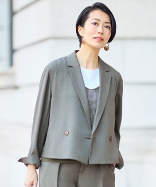 自由区 S 【カタログ掲載・人気素材・セットアップ対応】リネンライクシンセティックショート ジャケット