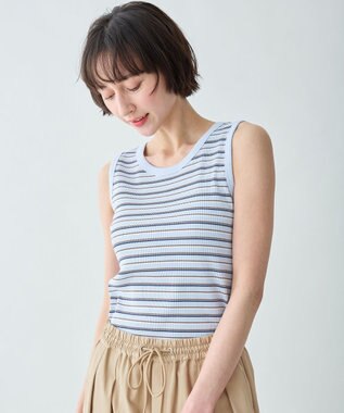 ANY テレコラウンドヘムタンクトップ