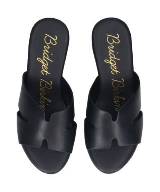Bridget Birkin 【Bridget Birkin】サイドカットウェッジミュールサンダル ブラック