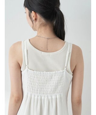 earth music&ecology チェックキャミワンピース White