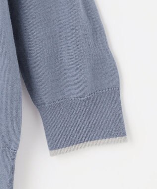 J.PRESS LADIES 【洗える】トリムツイン ニット サックスブルー系