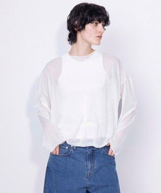 NAVE 【ReNAVE・洗える】シアーニット ロングスリーブ ホワイト系