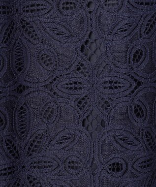 自由区 S 【洗える】フラワータイルレース ワンピース インディゴブルー