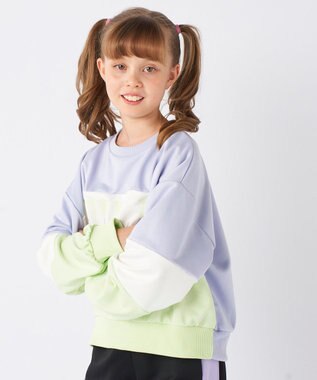 OP／FILA 【FILA】パステルカラークルーネックスウェット/キッズ サックス