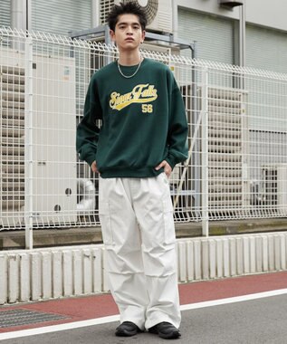 WEGO 【２点SET】アクセ付きグラフィックプルオーバー ダークグリーン