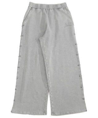 WEGO 【ユニセックス着用ITEM】ブリーチスタッズロゴスウェットパンツ グレー
