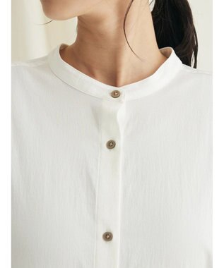 CRAFT STANDARD BOUTIQUE レーヨンデシンバンドカラーワンピース Off White