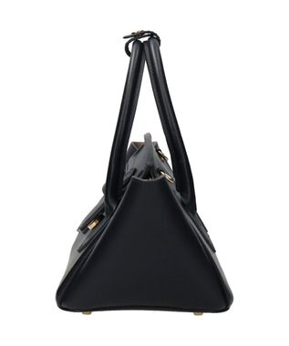 INTER-CHAUSSURES 【CHRISTIAN VILLA】レザーワイドハンドバッグ ブラック