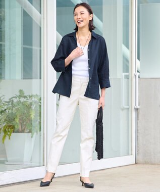 自由区 【接触冷感・吸湿・速乾・XXSサイズあり】COOLMAX テーパードパンツ アイボリー系