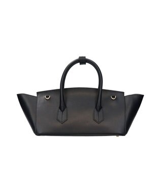 INTER-CHAUSSURES 【CHRISTIAN VILLA】レザーワイドハンドバッグ ブラック