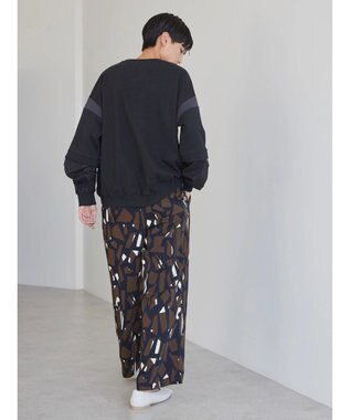 AMERICAN HOLIC 袖異素材ミニ裏毛プルオーバー Black