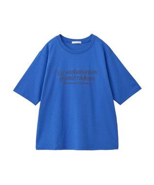 Green Parks ５分袖フロッキーロゴプリントＴＥＥ Blue