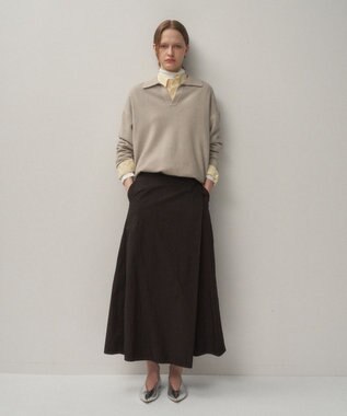 ATON HAND DYED NYLON | ラップスカート BROWN